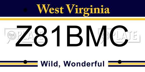 Z81BMC West Virginia License Plate