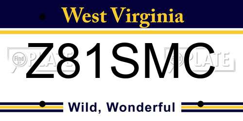 Z81SMC West Virginia License Plate