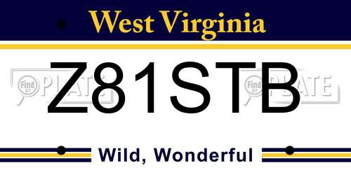 Z81STB West Virginia License Plate