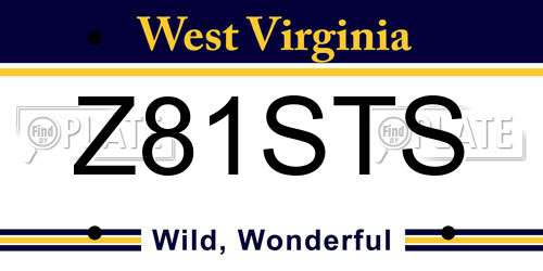 Z81STS West Virginia License Plate