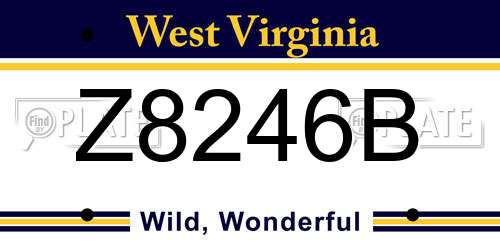 Z8246B West Virginia License Plate