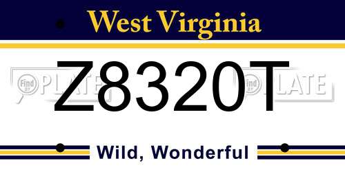 Z8320T West Virginia License Plate