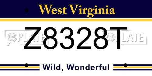 Z8328T West Virginia License Plate