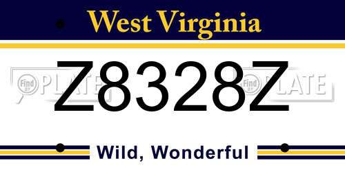 Z8328Z West Virginia License Plate
