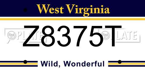 Z8375T West Virginia License Plate