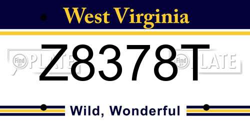 Z8378T West Virginia License Plate