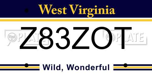 Z83ZOT West Virginia License Plate