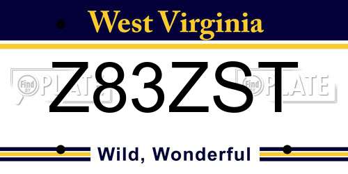 Z83ZST West Virginia License Plate