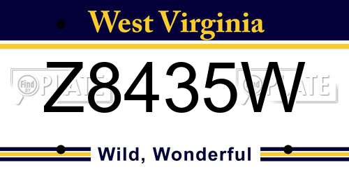 Z8435W West Virginia License Plate
