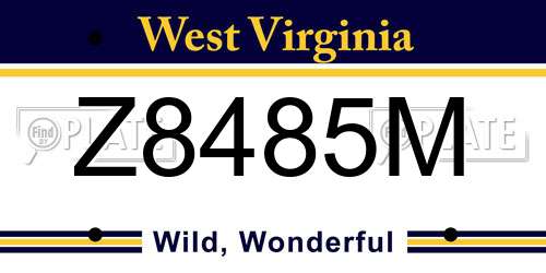 Z8485M West Virginia License Plate