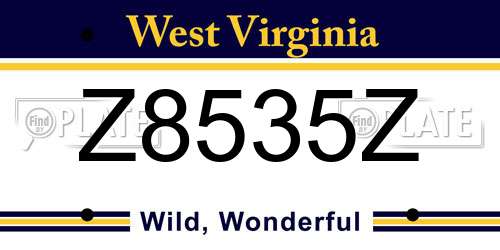 Z8535Z West Virginia License Plate