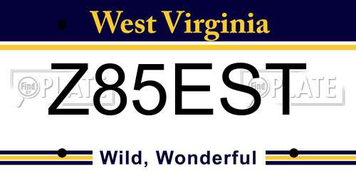 Z85EST West Virginia License Plate