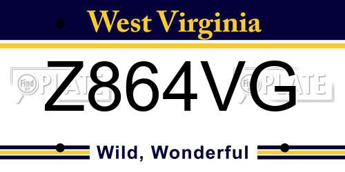 Z864VG West Virginia License Plate