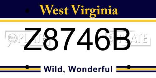 Z8746B West Virginia License Plate