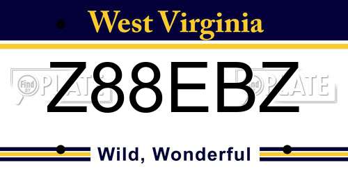 Z88EBZ West Virginia License Plate
