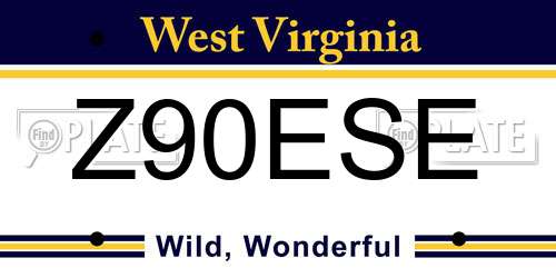Z90ESE West Virginia License Plate