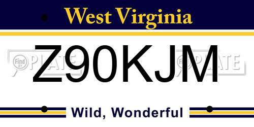 Z90KJM West Virginia License Plate