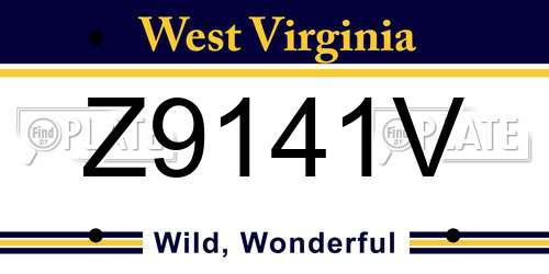 Z9141V West Virginia License Plate