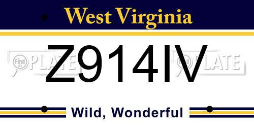 Z914IV West Virginia License Plate