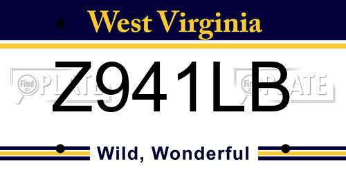 Z941LB West Virginia License Plate