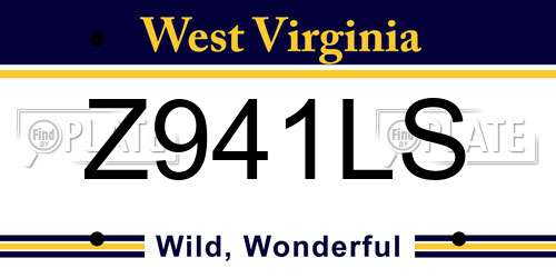 Z941LS West Virginia License Plate