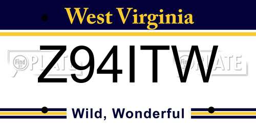 Z94ITW West Virginia License Plate