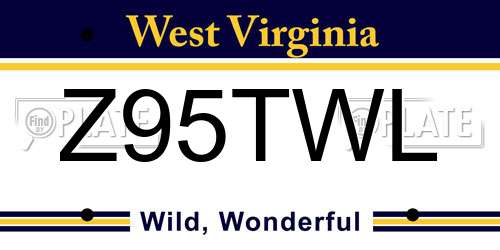 Z95TWL West Virginia License Plate