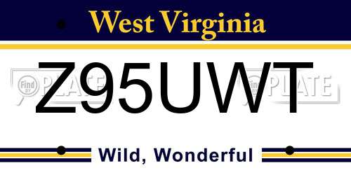 Z95UWT West Virginia License Plate