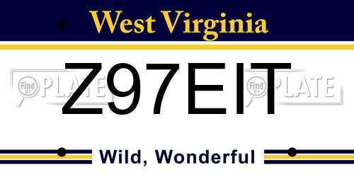 Z97EIT West Virginia License Plate