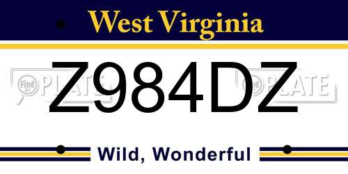 Z984DZ West Virginia License Plate