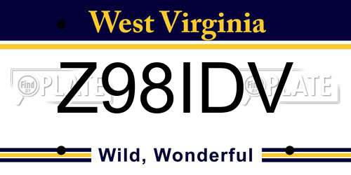 Z98IDV West Virginia License Plate