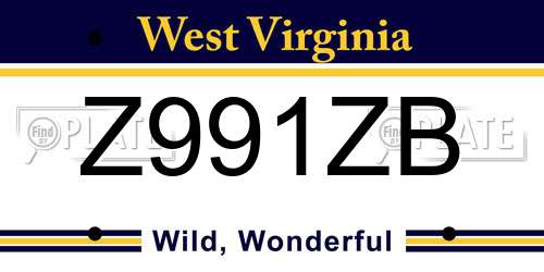 Z991ZB West Virginia License Plate