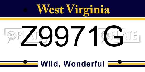 Z9971G West Virginia License Plate
