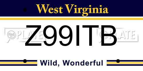 Z99ITB West Virginia License Plate