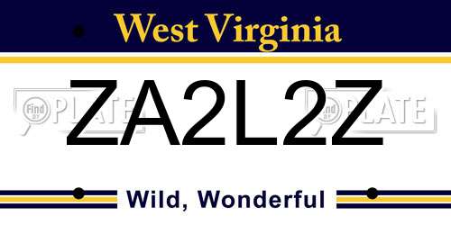 ZA2L2Z West Virginia License Plate