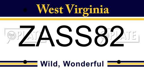 ZASS82 West Virginia License Plate
