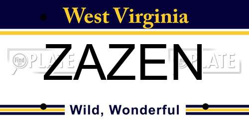 ZAZEN West Virginia License Plate