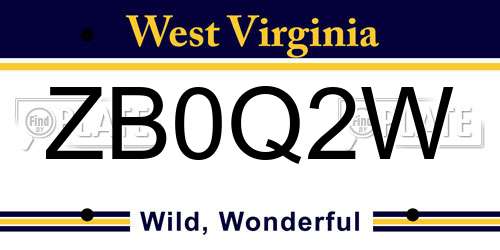 ZB0Q2W West Virginia License Plate