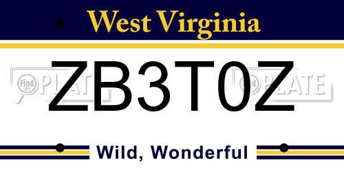 ZB3T0Z West Virginia License Plate