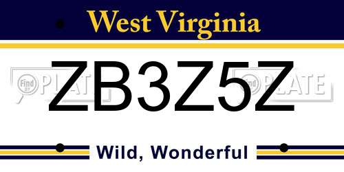 ZB3Z5Z West Virginia License Plate