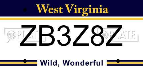 ZB3Z8Z West Virginia License Plate