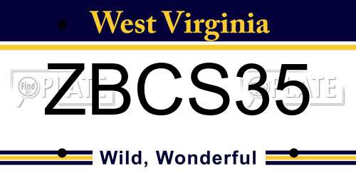 ZBCS35 West Virginia License Plate