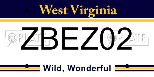 ZBEZ02 West Virginia License Plate