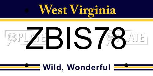 ZBIS78 West Virginia License Plate