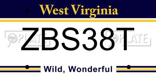 ZBS38T West Virginia License Plate