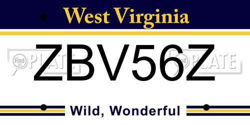 ZBV56Z West Virginia License Plate