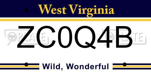ZC0Q4B West Virginia License Plate