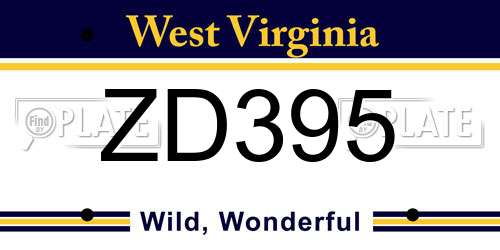 ZD395 West Virginia License Plate
