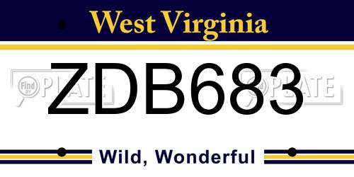ZDB683 West Virginia License Plate