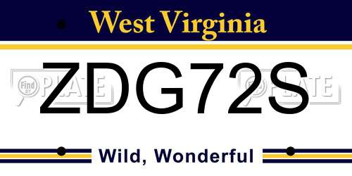 ZDG72S West Virginia License Plate
